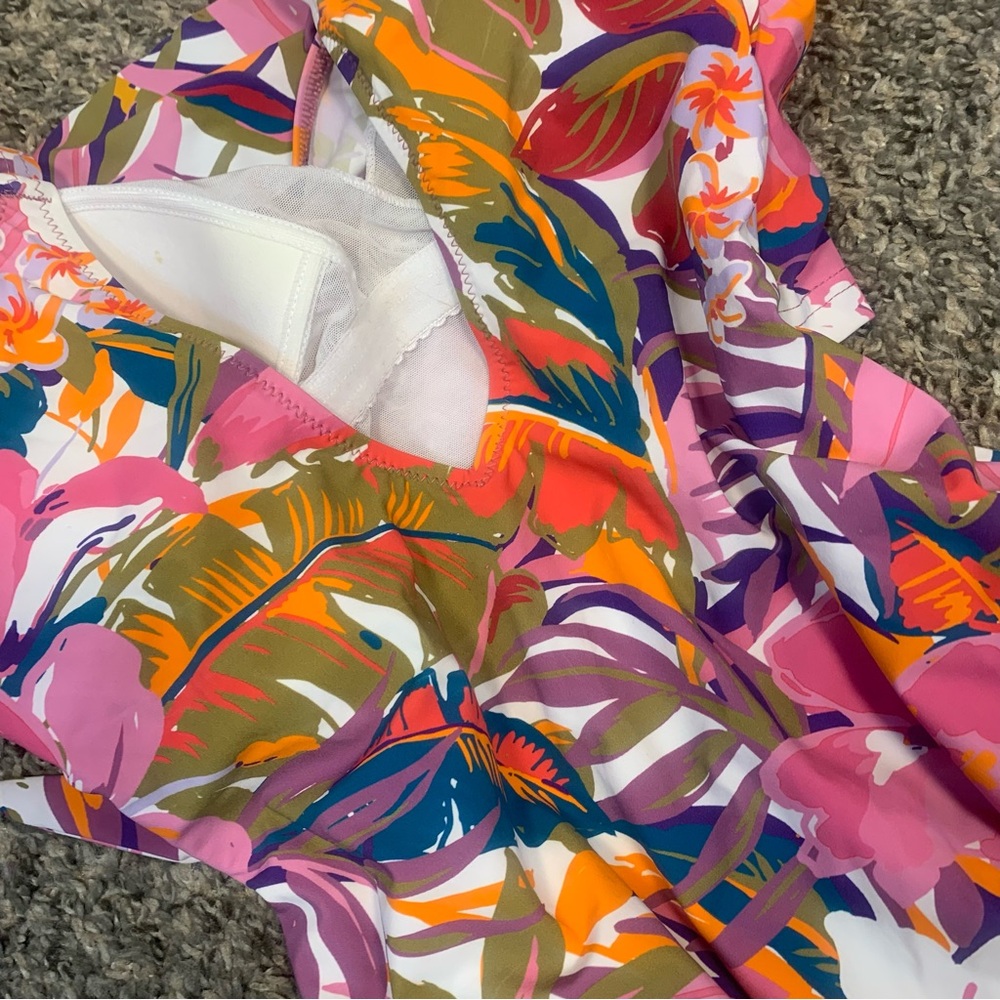 Profile by Gottex Surplice Ruffle Floral V Neck One Piece Swimsuit - Picture 10 of 12